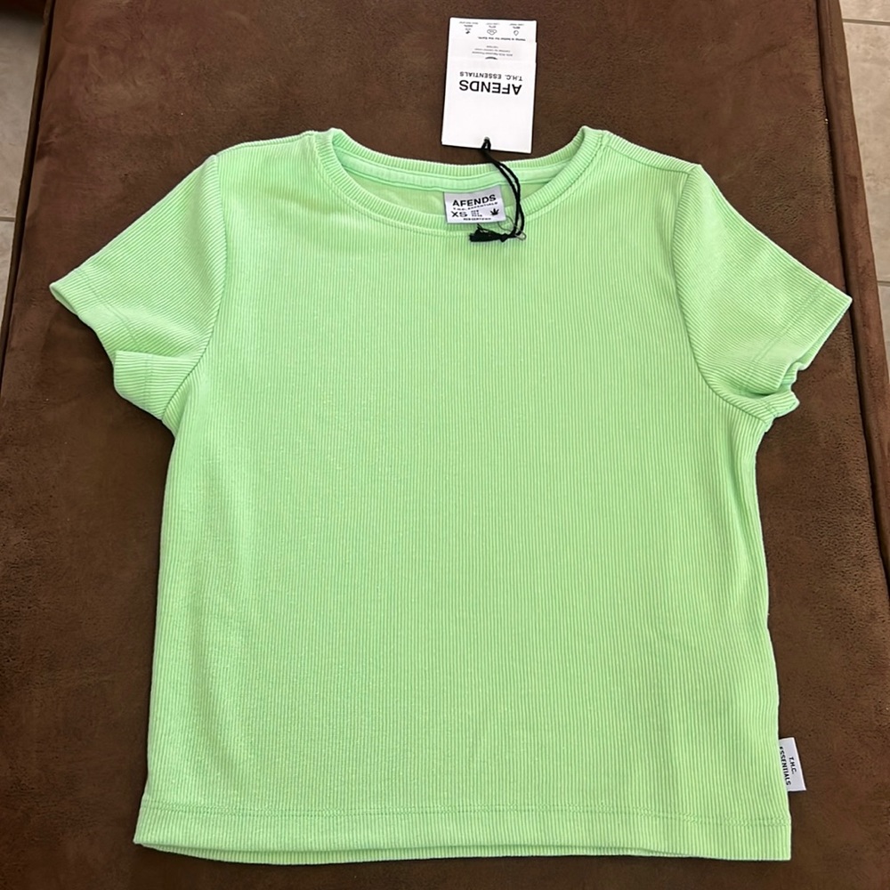 AFENDS T.H.C.Essentials Top Size XS (sz2) Green New With Tags